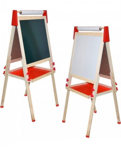 Deluxe Standing Art Easel - Dry-Erase Board Chalkboard Paper Roller Magnetic Whiteboard Includes Paper Roll and Accessories T...