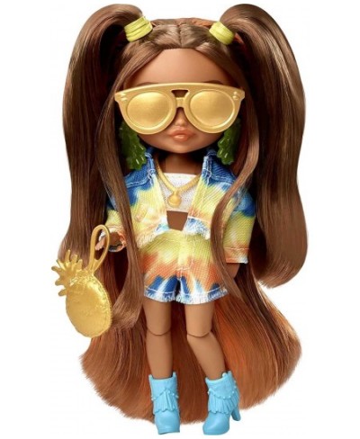 Extra Minis Doll 5 (5.5 in) Wearing Tie-Dye Jacket & Shorts with Doll Stand & Accessories Including Sunglasses and Purse Gift...