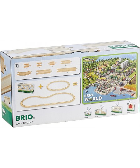 World - 33401 Beginner's Expansion Pack | 11 Piece Wooden Train Tracks for Kids Ages 3 and Up $33.69 - Buildings & Scenery fo...