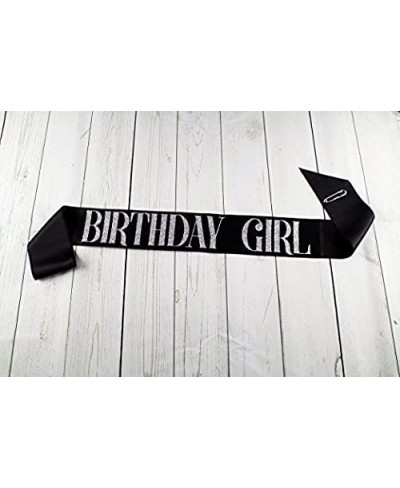 Black Birthday Girl Sash with Silver Encased Glitter - Birthday Party Supplies $15.43 - Kids' Party Decorations