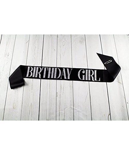 Black Birthday Girl Sash with Silver Encased Glitter - Birthday Party Supplies $15.43 - Kids' Party Decorations