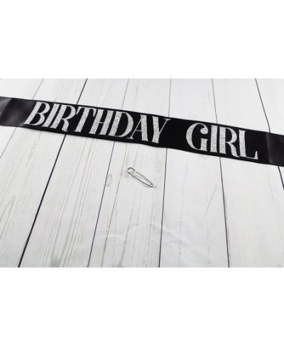 Black Birthday Girl Sash with Silver Encased Glitter - Birthday Party Supplies $15.43 - Kids' Party Decorations