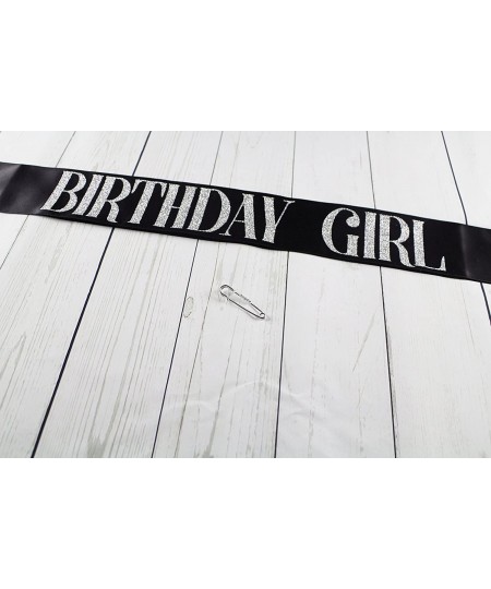 Black Birthday Girl Sash with Silver Encased Glitter - Birthday Party Supplies $15.43 - Kids' Party Decorations