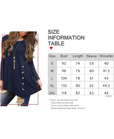 Women's Long Sleeve Casual Scoop Neck Tees Button Side Shirt Blouse Tunic Top $29.72 - Kids' Outdoor Furniture