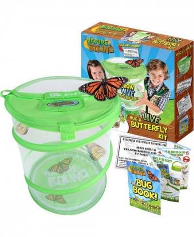 Butterfly Growing Habitat Kit - With Discount Voucher to Redeem Live Caterpillars for Home or School Use - Green Pop-Up Cage ...