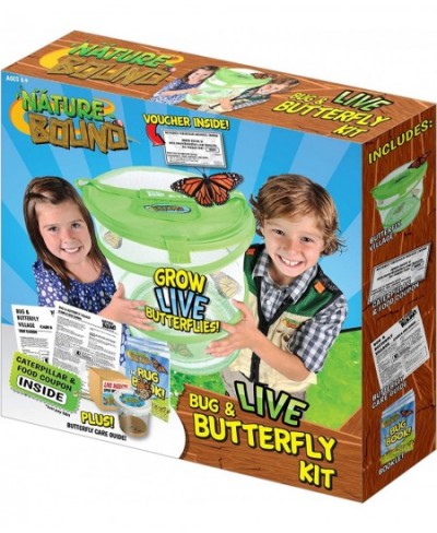 Butterfly Growing Habitat Kit - With Discount Voucher to Redeem Live Caterpillars for Home or School Use - Green Pop-Up Cage ...