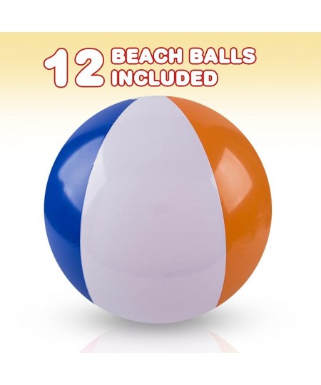 16 Inch Beach Balls for Kids Pack of 12 Inflatable Summer Toys for Boys and Girls Decorations for Hawaiian Beach and Pool Par...