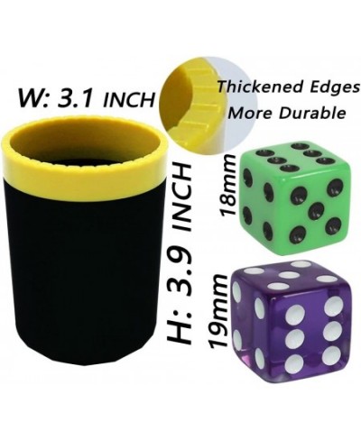 Dice Stacking Cup Set with 4 Pcs 19mm Purple and 5 Pcs 18mm Green Standard 6 Sided Dices Straight Dice Cup with Storage Bag D...