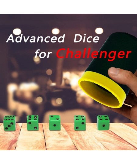 Dice Stacking Cup Set with 4 Pcs 19mm Purple and 5 Pcs 18mm Green Standard 6 Sided Dices Straight Dice Cup with Storage Bag D...