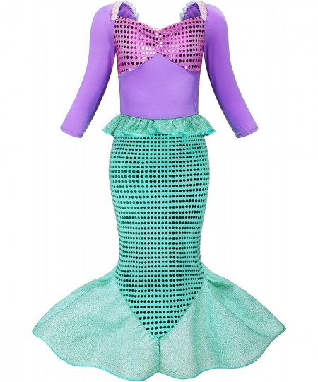 Little Girl Mermaid Princess Costume Party Dress Up with Accessories $41.56 - Kids' Costumes