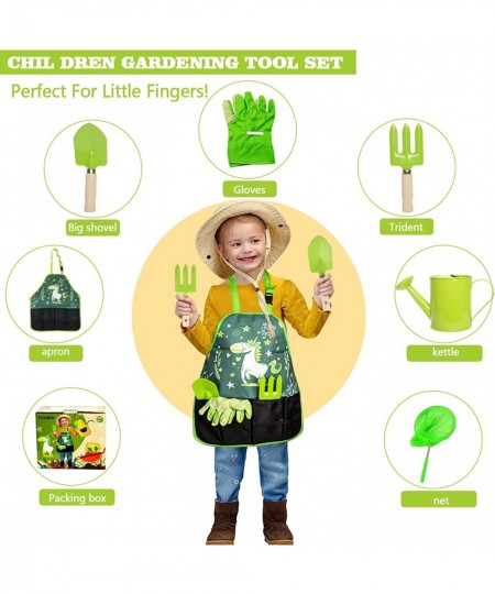 Childrens Gardening Set Kids Garden Tool Set Kid's Gardening Gift Childs outdoor Gardening Set Fishing Net Apron Kettle For K...