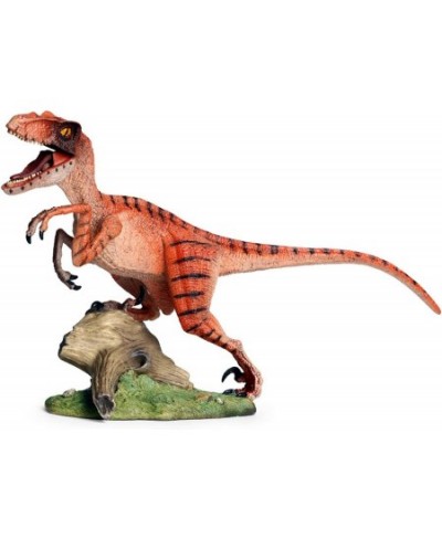 Velociraptor Dinosaur Action Figure with Movable Jaw and Hands Hard Plastic Material Ornaments - Great for Kids Desk Decor Bi...