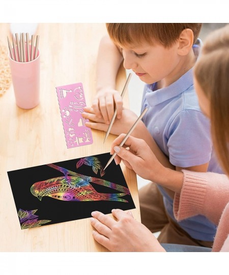 Scratch Paper Art for Kids 116 Pcs Colorful Scratch Paper Art for Children Girls Boys DIY Party Favor Game Activity Birthday ...