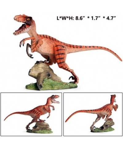 Velociraptor Dinosaur Action Figure with Movable Jaw and Hands Hard Plastic Material Ornaments - Great for Kids Desk Decor Bi...