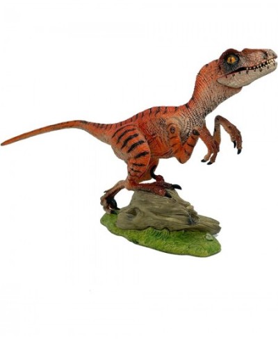 Velociraptor Dinosaur Action Figure with Movable Jaw and Hands Hard Plastic Material Ornaments - Great for Kids Desk Decor Bi...