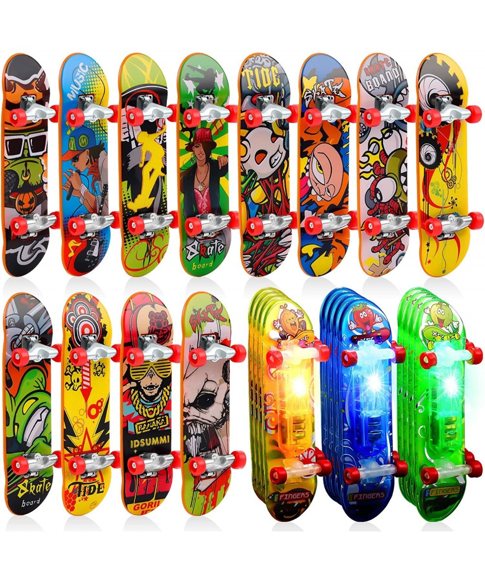 24 Pieces Mini Finger Skateboards Creative Finger Boards Set Mini Skateboards for Fingers Hand Skateboard Mini Fingerboards S...