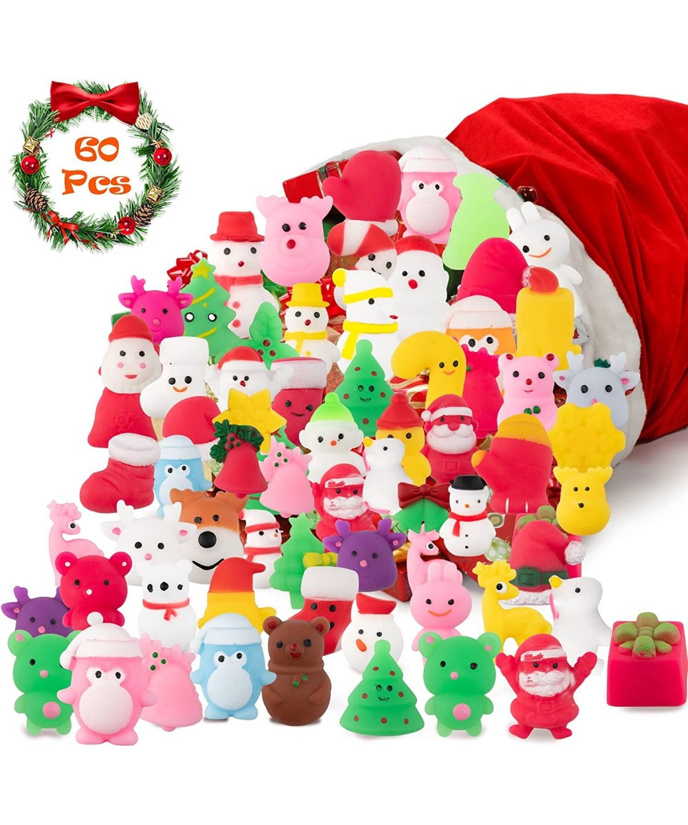 60 Pcs Mochi Squishy Toys -Christmas Party Favors for Kids Boys Girls Stress Relief Squishies Bulk Gift Classroom Prize Chris...