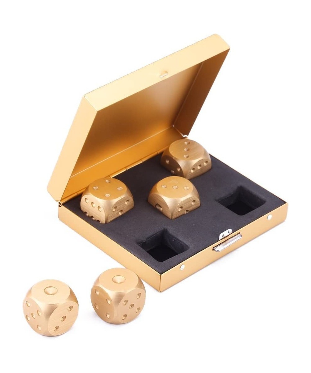 5 in 1 Precision Aluminum Alloy Solid Metal Dices Poker Party Game Toy Portable Dice Man Boyfriend Gift (Gold Square) $18.98 ...