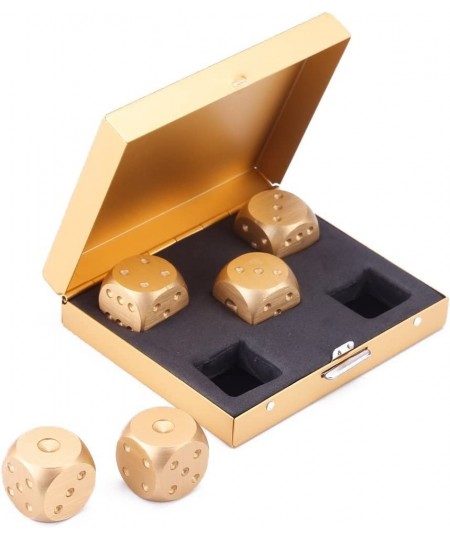 5 in 1 Precision Aluminum Alloy Solid Metal Dices Poker Party Game Toy Portable Dice Man Boyfriend Gift (Gold Square) $18.98 ...