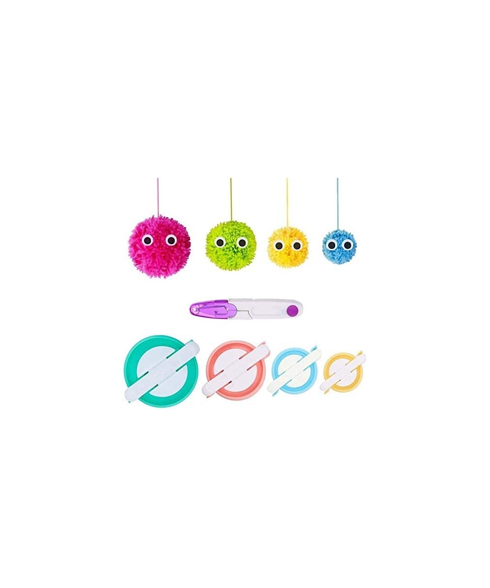 Pom pom Maker 4 Sizes Pom-pom Maker Fluff Ball Weaver Needle Craft DIY Wool Knitting Craft Tool Set for Kids and Adult + 1PC ...