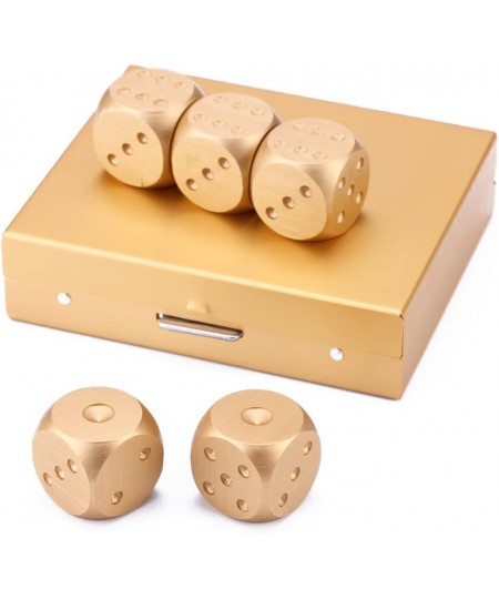 5 in 1 Precision Aluminum Alloy Solid Metal Dices Poker Party Game Toy Portable Dice Man Boyfriend Gift (Gold Square) $18.98 ...