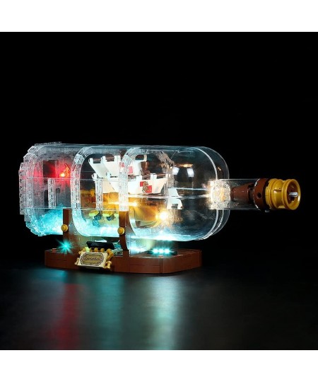 Led Lighting Kit for Ship in a Bottle - Compatible with Lego 21313 92177 Building Blocks Model Decoration Lights Collectible ...