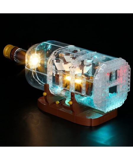 Led Lighting Kit for Ship in a Bottle - Compatible with Lego 21313 92177 Building Blocks Model Decoration Lights Collectible ...