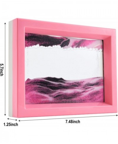 Dynamic Sand Art Picture Flowing Sand Painting Moving Sand Picture Art for Desktop Art Toys Sensory Calming Fidget Toy(Pink) ...