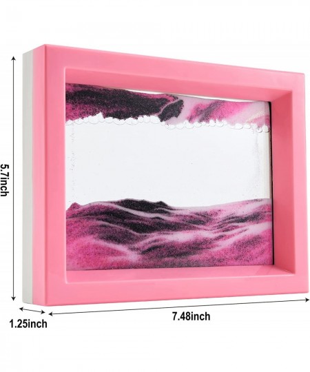 Dynamic Sand Art Picture Flowing Sand Painting Moving Sand Picture Art for Desktop Art Toys Sensory Calming Fidget Toy(Pink) ...