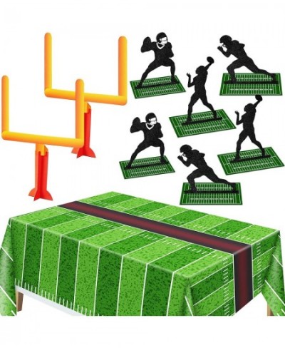 9 Pieces Football Party Decorations Football Goal Post Centerpieces Football Player Silhouette Centerpieces 3D Football Table...