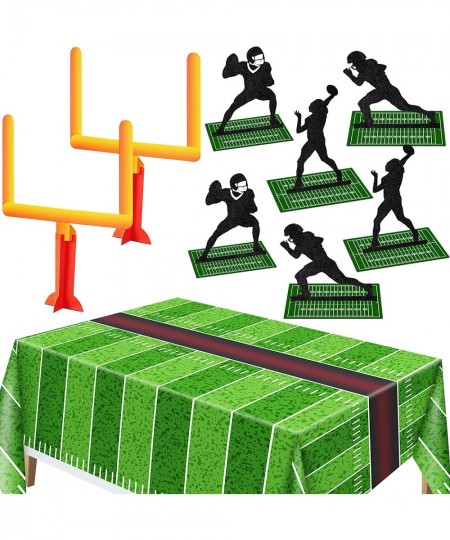 9 Pieces Football Party Decorations Football Goal Post Centerpieces Football Player Silhouette Centerpieces 3D Football Table...