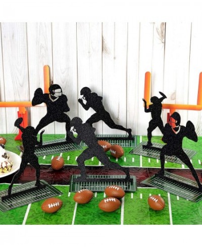 9 Pieces Football Party Decorations Football Goal Post Centerpieces Football Player Silhouette Centerpieces 3D Football Table...