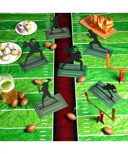 9 Pieces Football Party Decorations Football Goal Post Centerpieces Football Player Silhouette Centerpieces 3D Football Table...