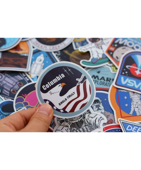 50pcs Pack NASA Stickers Colorful Vinyl Sticker Bulk for Hydroflask Water Bottle Laptop Tumbler Computer Guitar Helmet Luggag...