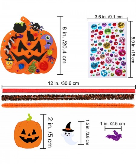 30 Kits Fall Halloween Pumpkin Decorations DIY Pumpkin Craft Kits Foam Pumpkin Shapes with Halloween Stickers Jack-O'-Lantern...