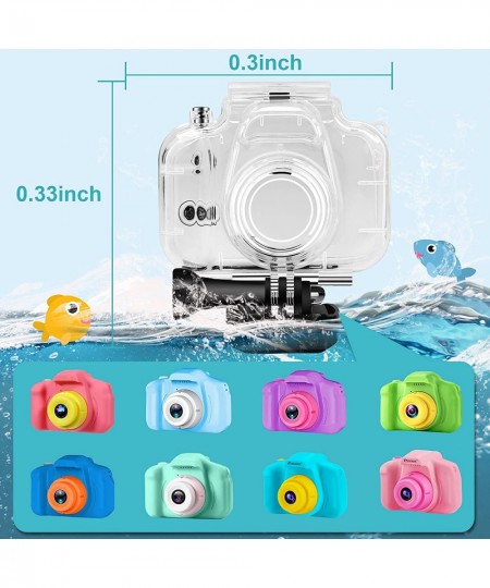 Kids Camera Waterproof Case - Waterproof House Underwater Case Kids Camera 2 Inches IPS Screen Sturdy Shockproof Multiple Acc...