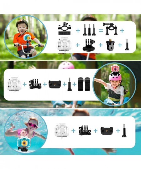 Kids Camera Waterproof Case - Waterproof House Underwater Case Kids Camera 2 Inches IPS Screen Sturdy Shockproof Multiple Acc...