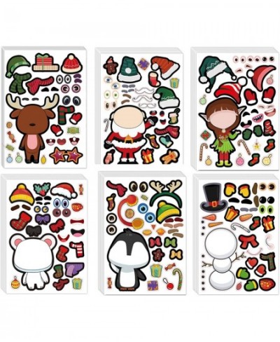 36 PCS Christmas Stickers Make-a-face Christmas Stickers for Kids Party Games DIY Santa Claus Snowman Reindeer Design Sticker...