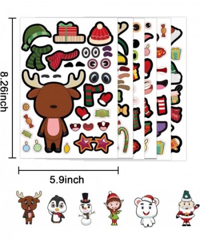 36 PCS Christmas Stickers Make-a-face Christmas Stickers for Kids Party Games DIY Santa Claus Snowman Reindeer Design Sticker...