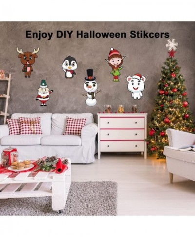 36 PCS Christmas Stickers Make-a-face Christmas Stickers for Kids Party Games DIY Santa Claus Snowman Reindeer Design Sticker...