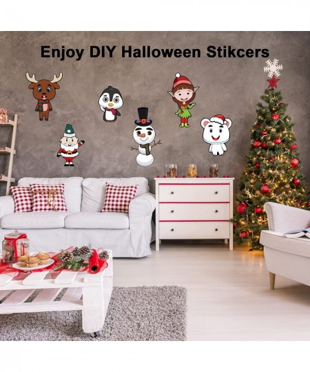 36 PCS Christmas Stickers Make-a-face Christmas Stickers for Kids Party Games DIY Santa Claus Snowman Reindeer Design Sticker...