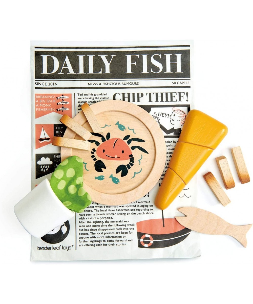 Fish and Chips Supper - Wooden Play Food Set for Kids - Encourage Creative and Imaginative Fun Play for Children 3+ $27.66 - ...