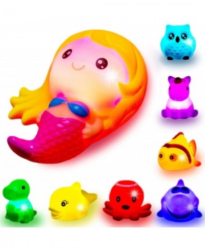 Bath Toys for Toddlers Baby 8 Pack Light Up Toys - Bathtub Toy Flashing Colourful LED Light Shower Bathtime For Kids Infants ...