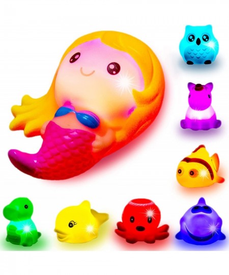 Bath Toys for Toddlers Baby 8 Pack Light Up Toys - Bathtub Toy Flashing Colourful LED Light Shower Bathtime For Kids Infants ...