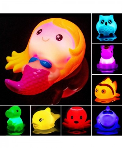 Bath Toys for Toddlers Baby 8 Pack Light Up Toys - Bathtub Toy Flashing Colourful LED Light Shower Bathtime For Kids Infants ...