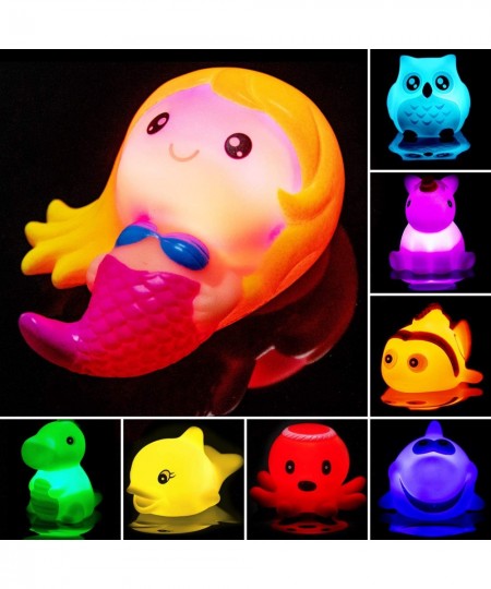 Bath Toys for Toddlers Baby 8 Pack Light Up Toys - Bathtub Toy Flashing Colourful LED Light Shower Bathtime For Kids Infants ...