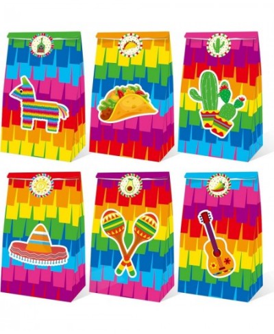 Mexican Fiesta Candy Bags Party Favor Goodie Treat Gift Bag Cinco De Mayo Themed Birthday Baby Shower Bags With Stickers 24 P...