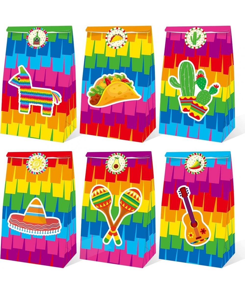 Mexican Fiesta Candy Bags Party Favor Goodie Treat Gift Bag Cinco De Mayo Themed Birthday Baby Shower Bags With Stickers 24 P...