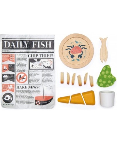 Fish and Chips Supper - Wooden Play Food Set for Kids - Encourage Creative and Imaginative Fun Play for Children 3+ $27.66 - ...