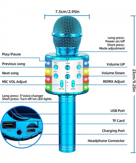 Karaoke Microphone for Kids Gifts Age 3-10 Hot Toys for 4 5 6 7 8 9 Year Old Girls Singing Microphone Birthday Gifts for 8 9 ...